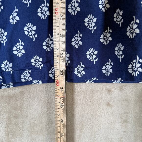 J.Crew Factory 100% Cotton Pajama Set Navy Floral Short Sleeve Button Down | M - Picture 10 of 12